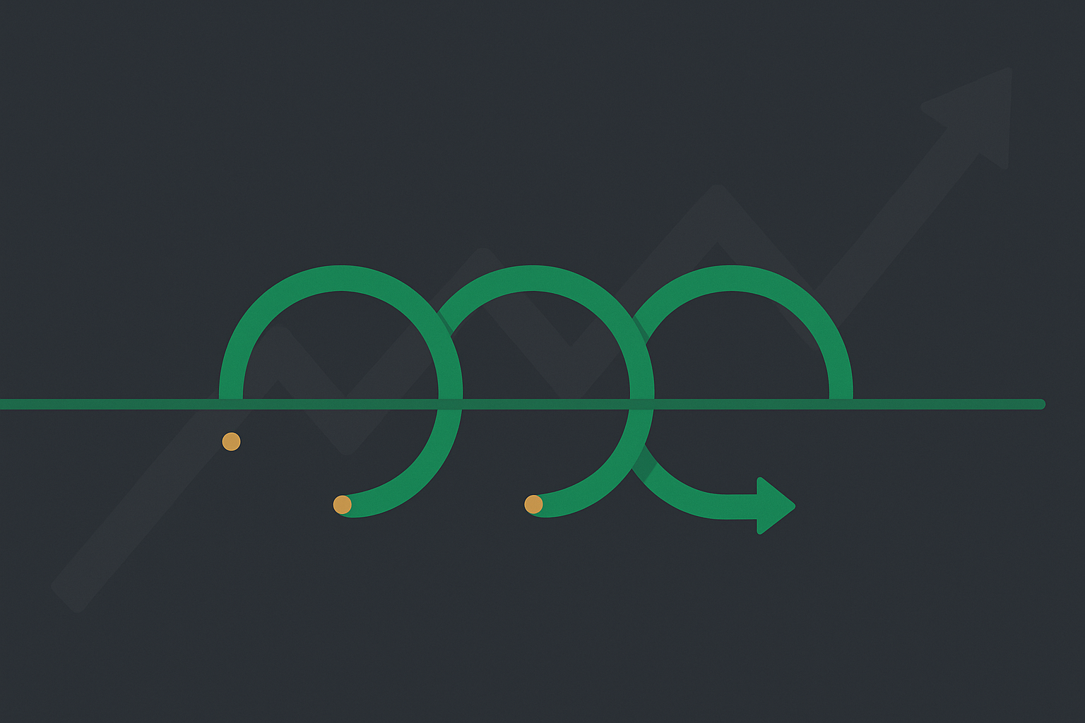 Minimalist illustration showing continuous timeline with rolling contract renewals in WSY green palette