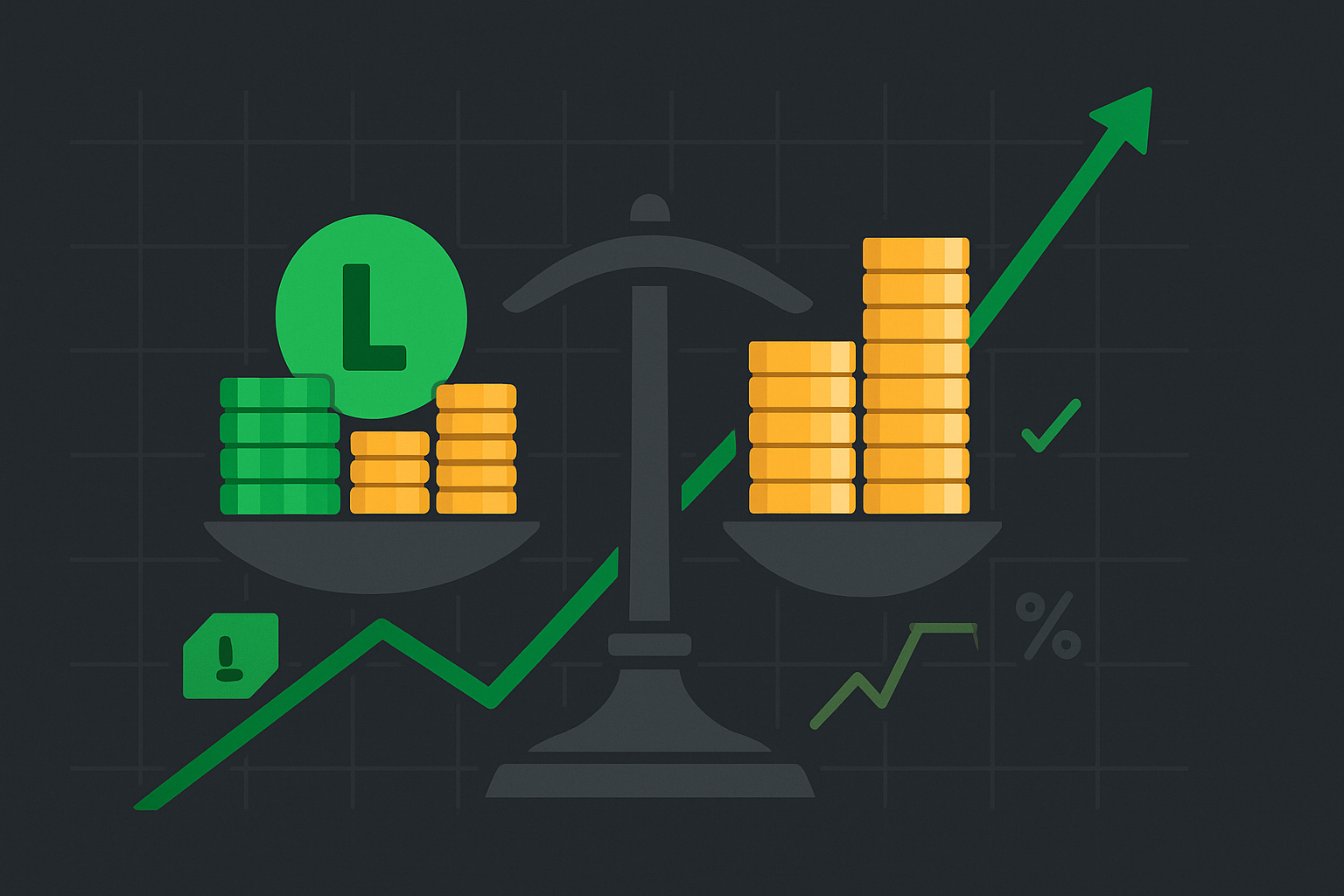 Minimalist illustration showing LEAP option leveraging stock position with covered call overlay in WSY green palette