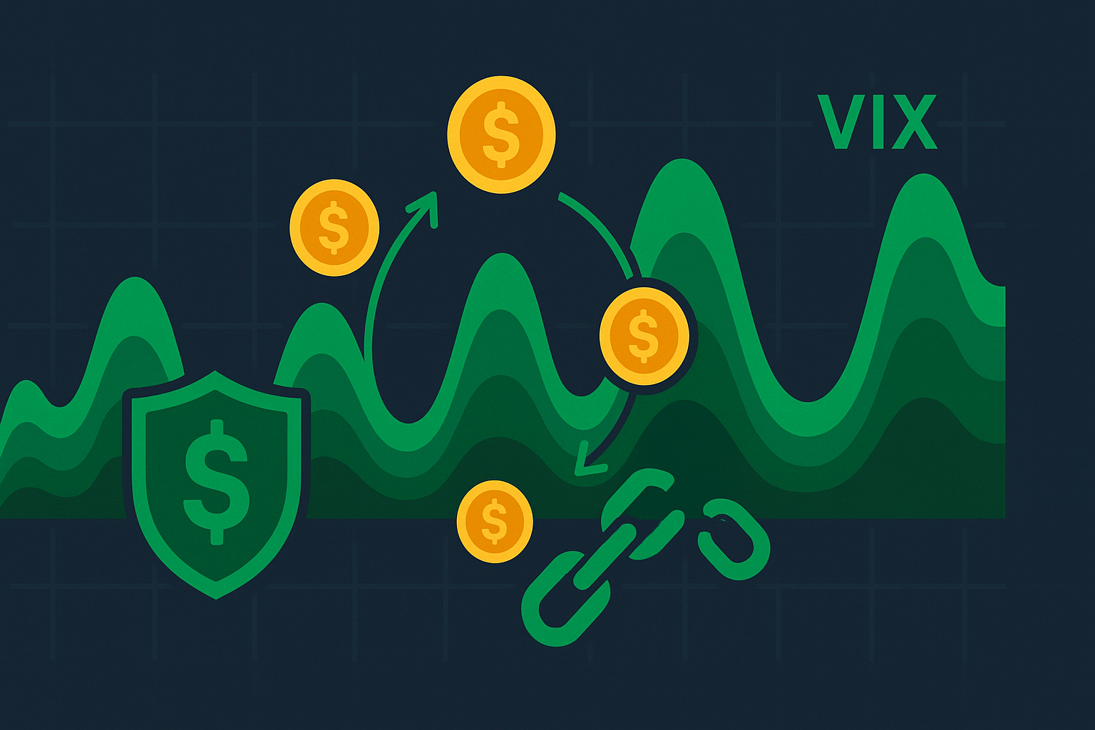 Illustration showing covered calls strategy during high volatility periods with elevated premiums