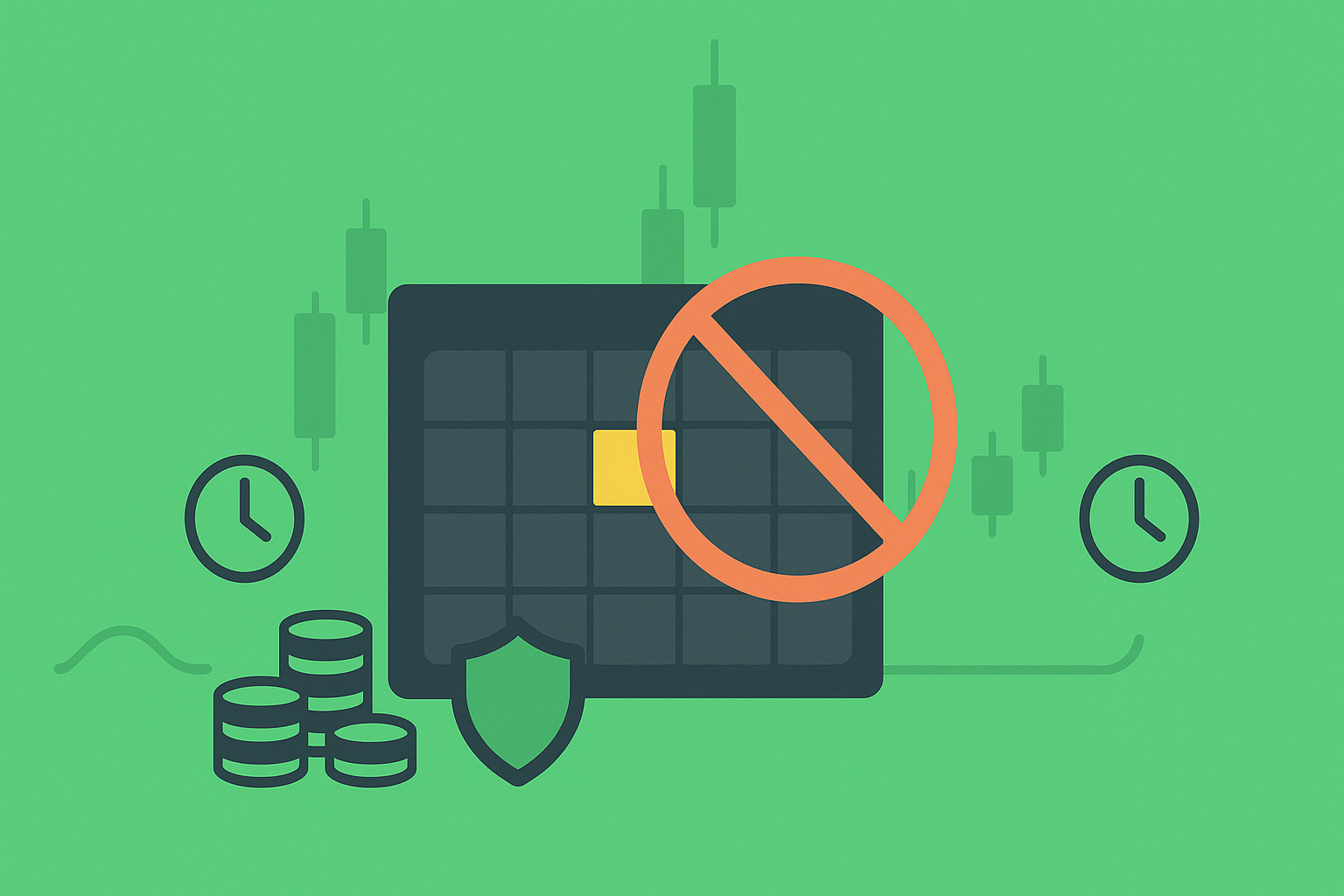 Minimalist illustration showing a calendar with a warning symbol around an earnings date