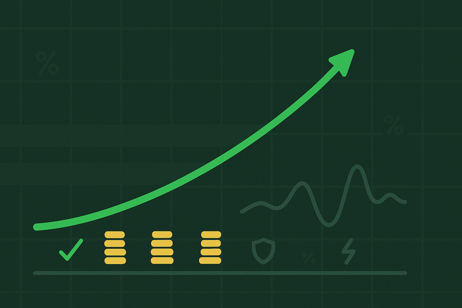 Minimalist illustration showing different sized circles representing market capitalizations with stability indicators