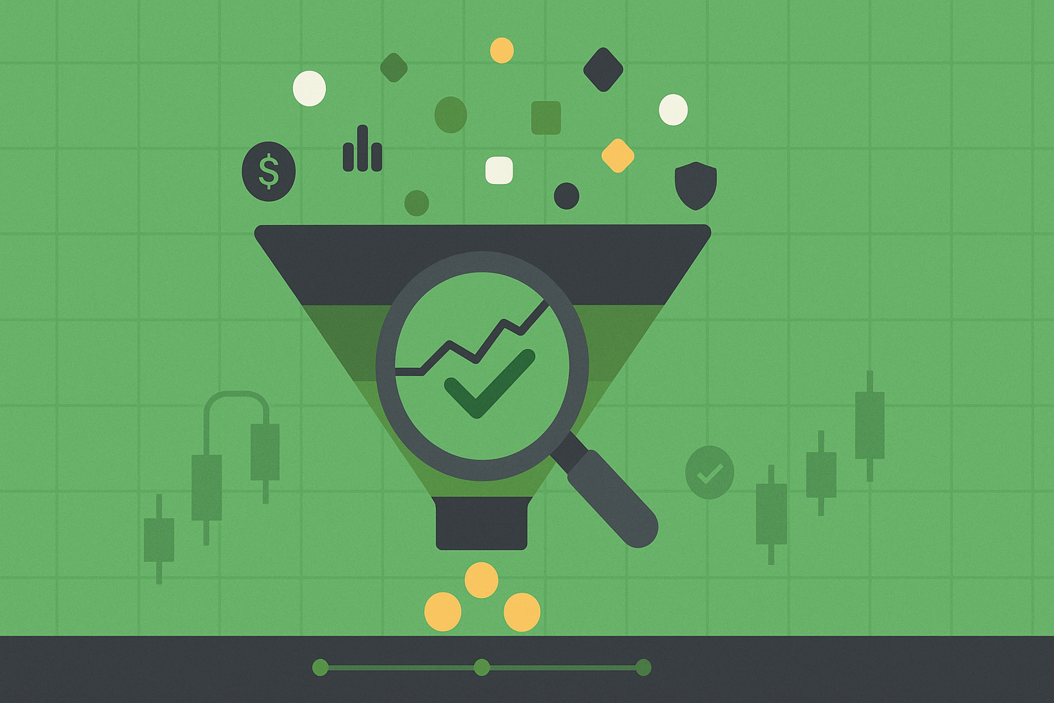 Minimalist illustration showing a balance scale weighing premium income against stability