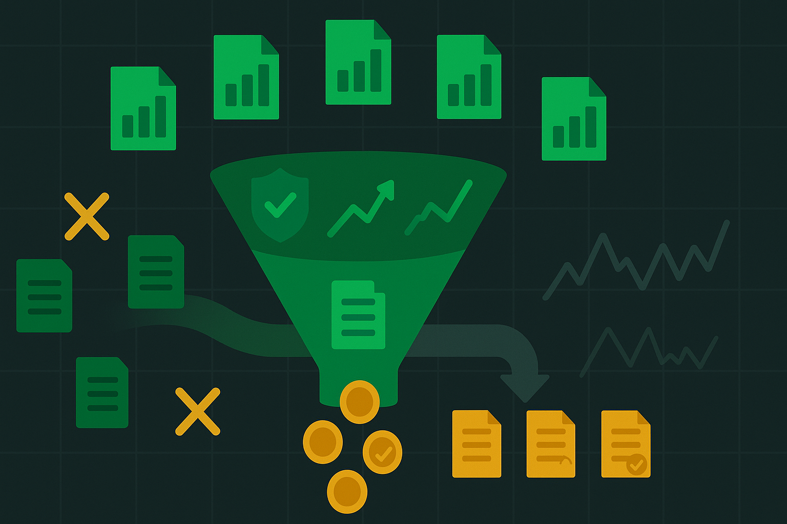 Minimalist illustration comparing dividend income versus options premium income streams in WSY green and gold palette