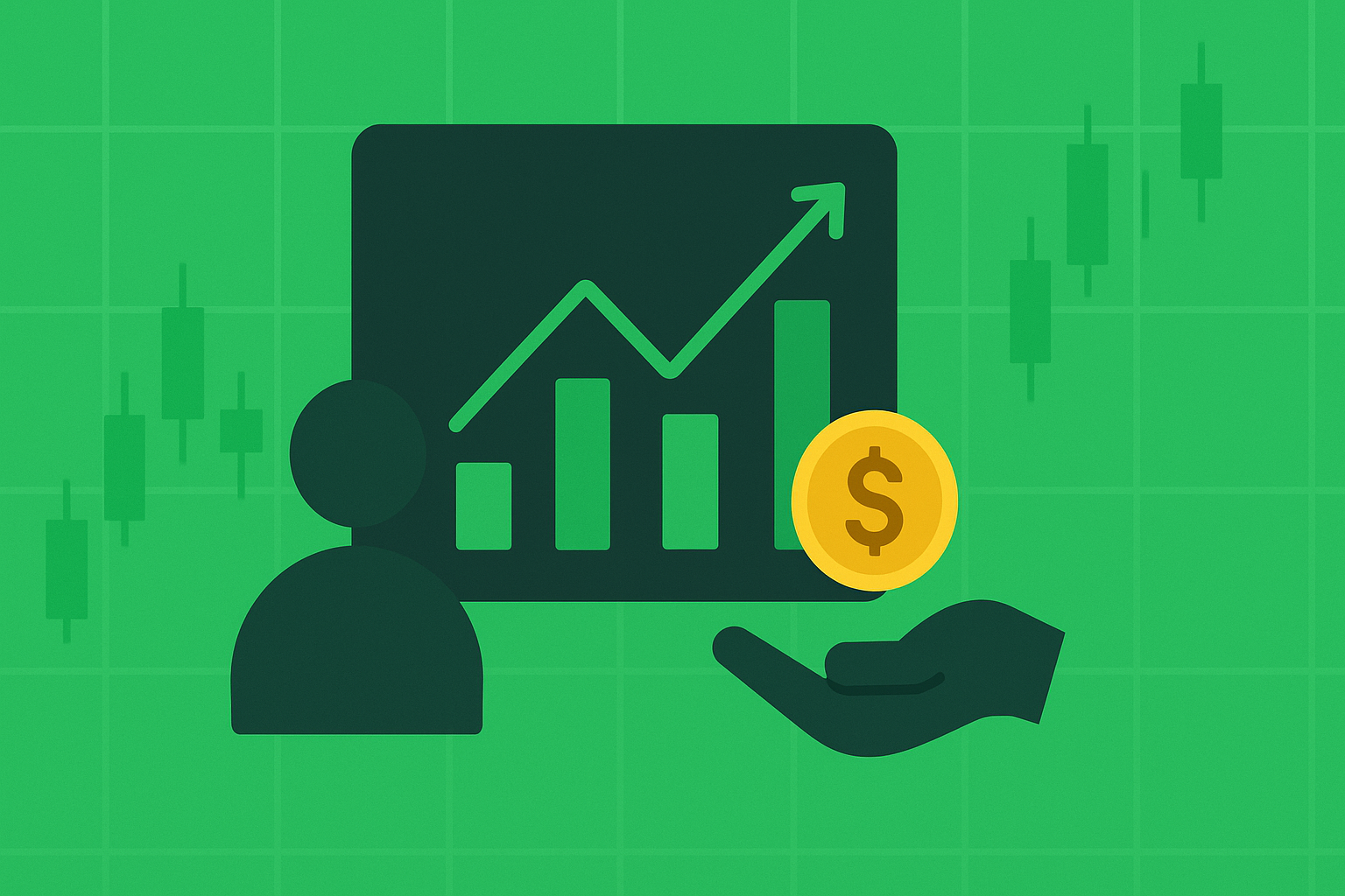 Minimalist illustration showing progressive steps building upward toward investment mastery