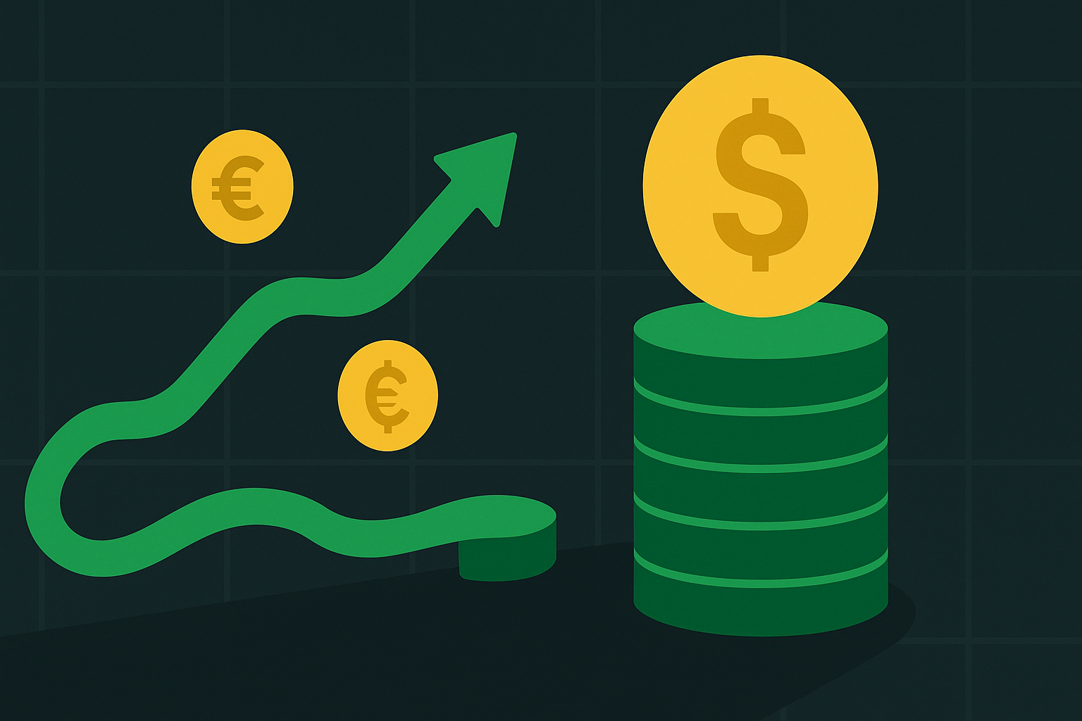 Minimalist illustration of income streams flowing from stock holdings using options strategies