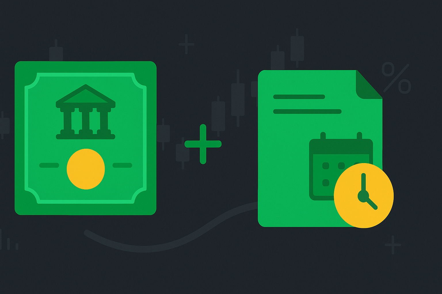 Comparison illustration showing stock ownership versus options contracts in WSY green palette