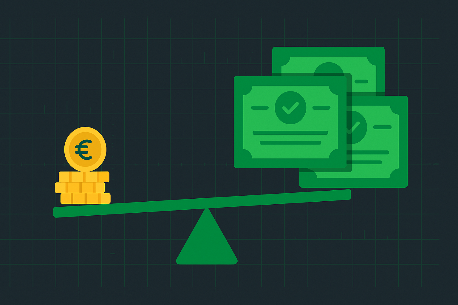 Minimalist illustration showing leverage concept with LEAPS controlling more shares with less capital in WSY green palette