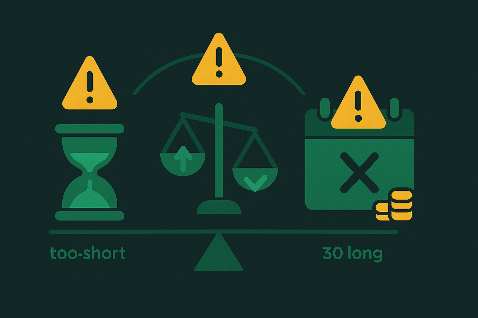Minimalist illustration of LEAPS risks showing time decay, assignment risk, and leverage danger in WSY palette
