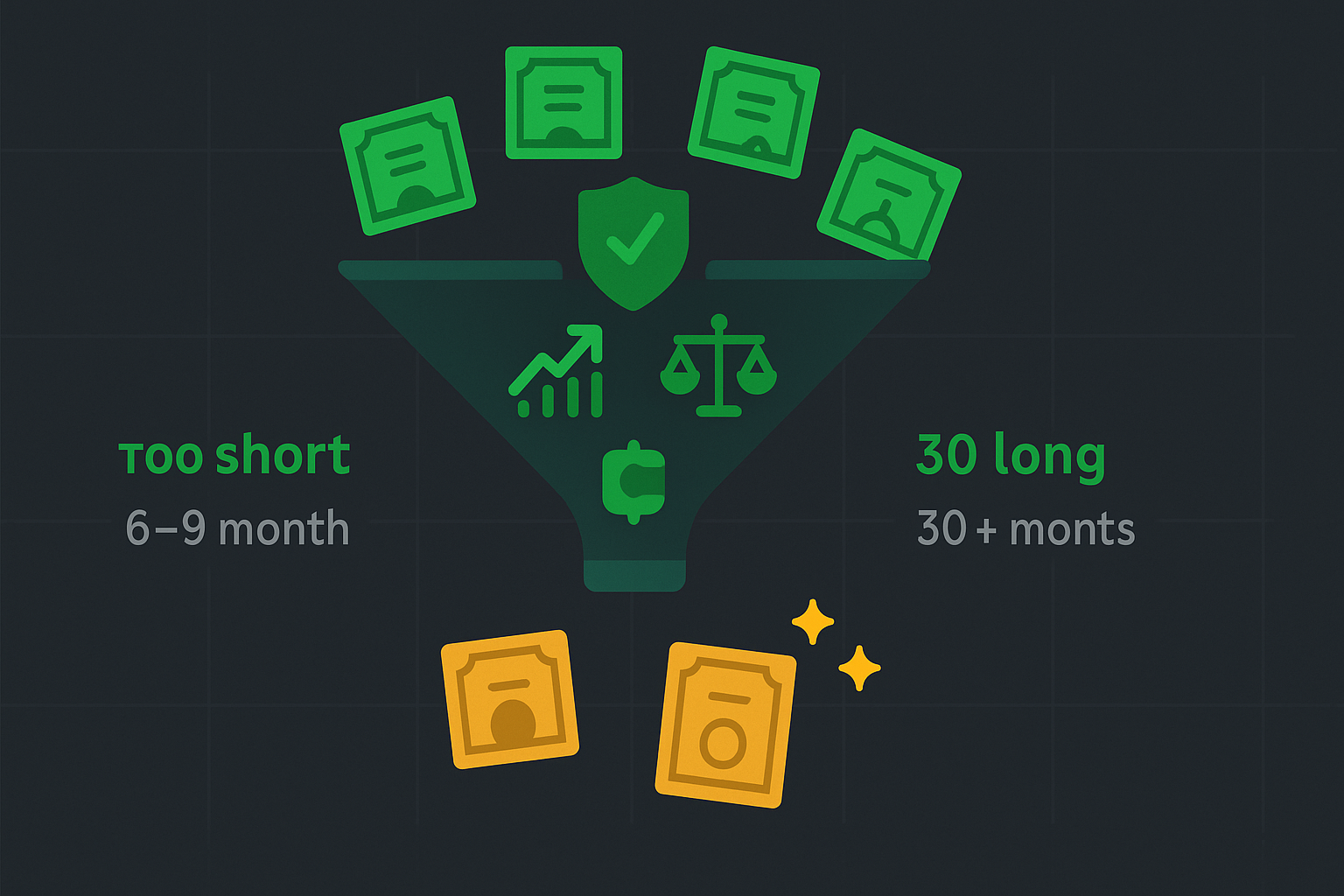 Minimalist illustration showing criteria checklist for selecting quality stocks suitable for LEAPS strategy in WSY green palette