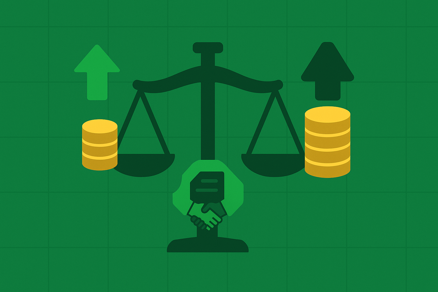 Two-sided scale showing option buyer and seller positions with contrasting risk/reward profiles in WSY palette