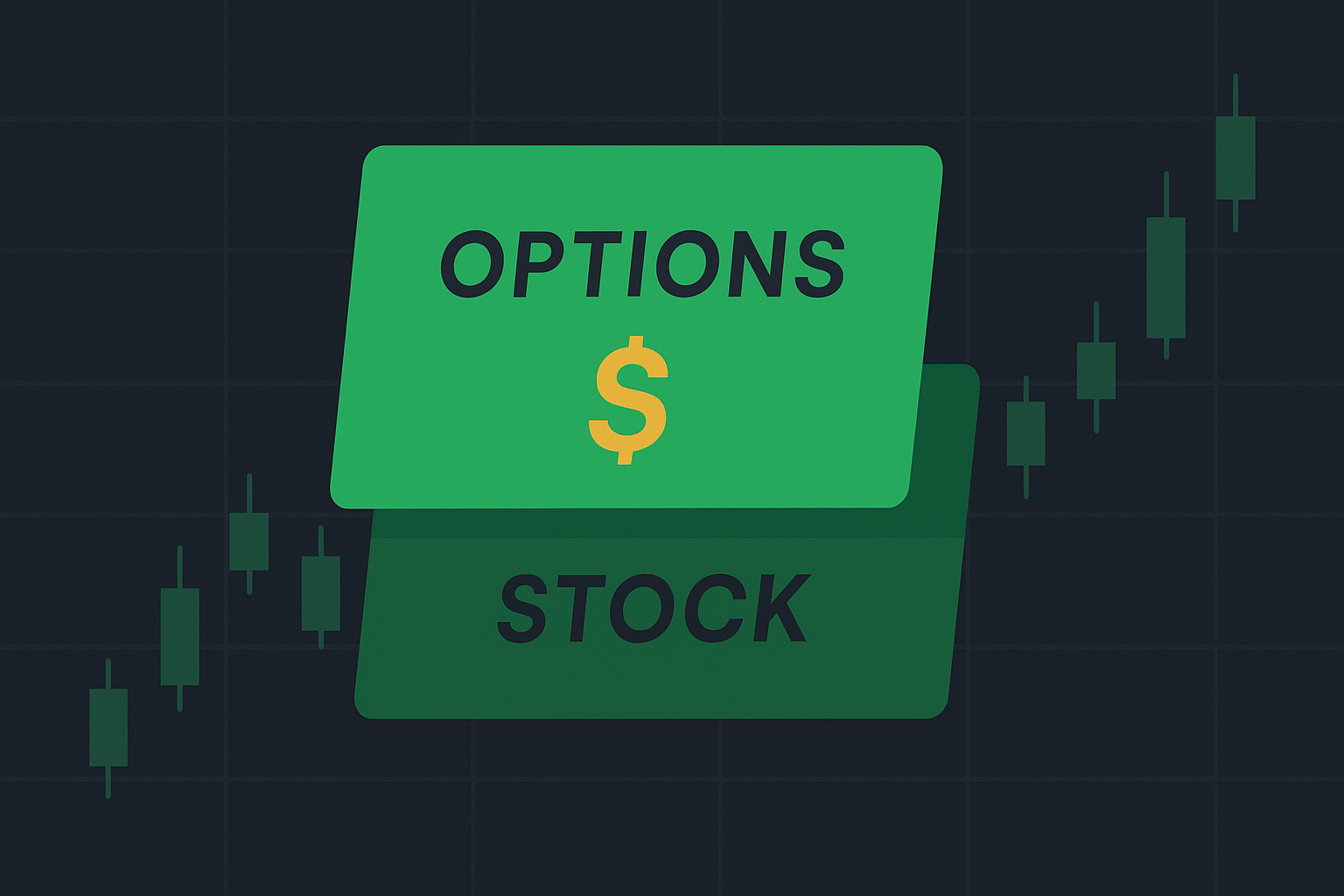 Minimalist illustration of options pricing components with intrinsic and extrinsic value visualized on financial background