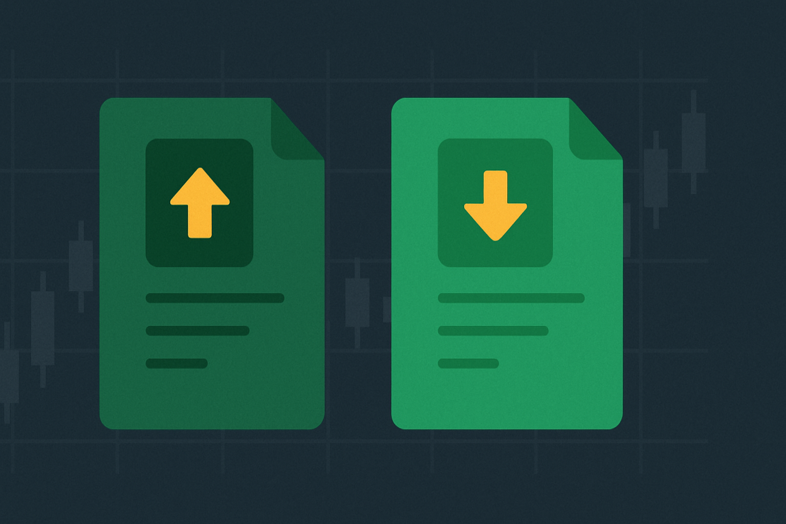 Minimalist illustration of option contracts with call and put symbols on a clean financial background