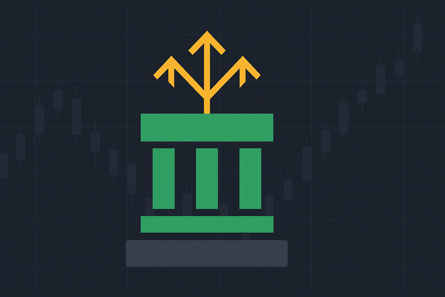 Minimalist architectural structure showing portfolio layers with foundation, pillars, and growth elements in WSY green palette