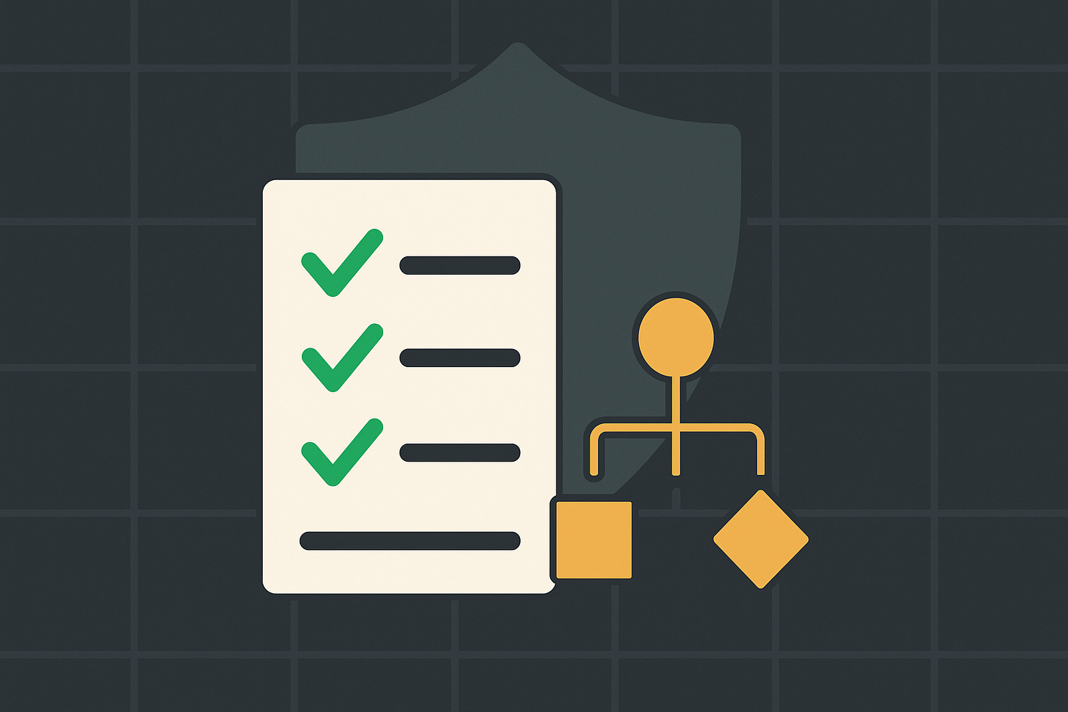 Checklist illustration with protective put decision framework in WSY green and gold palette