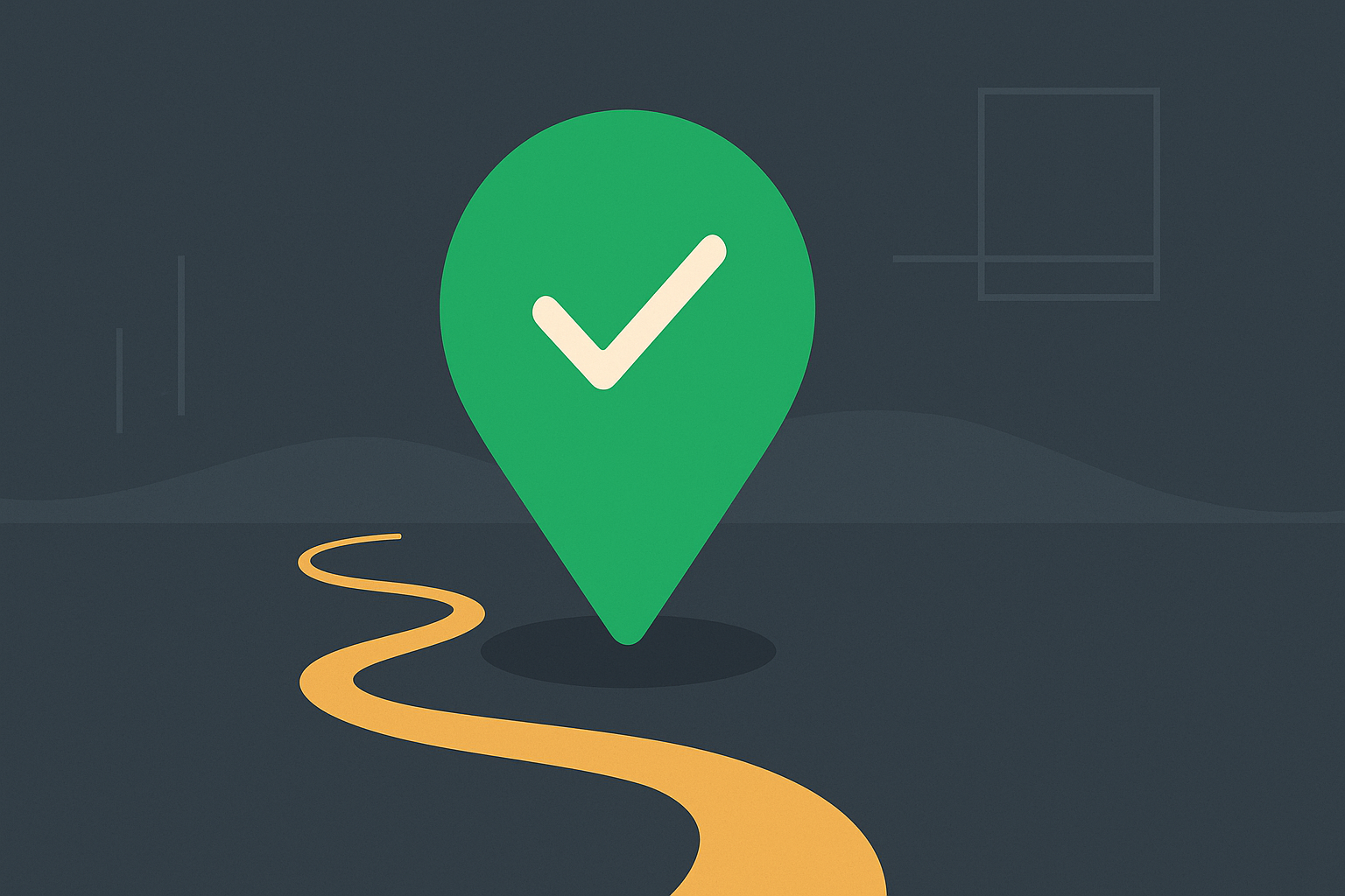 Minimalist illustration of a calm checkpoint with checkmarks showing assignment as a planned outcome in WSY green palette