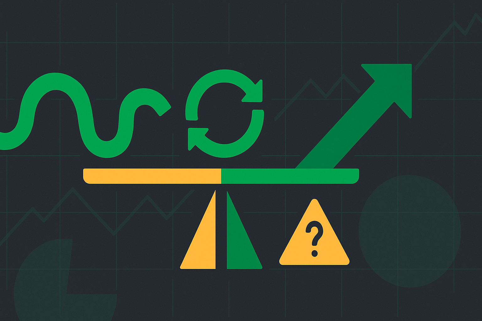 Conflicting arrows representing emotion and logic with a reset symbol in WSY green palette