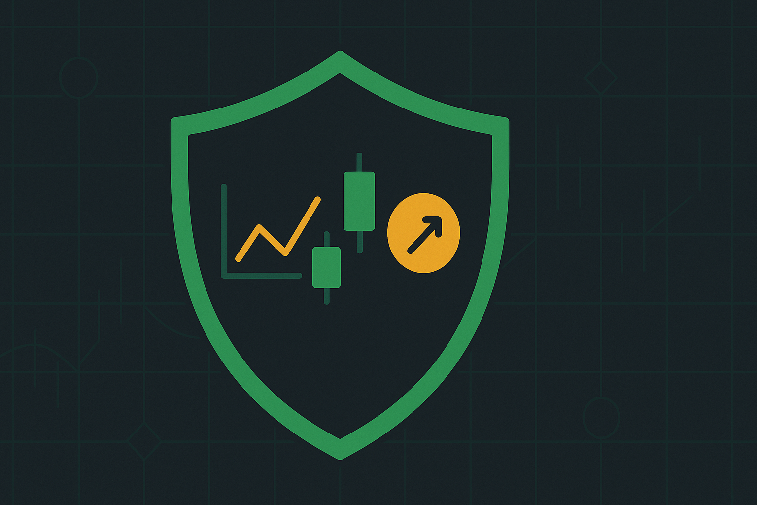 Protective framework surrounding trading positions with stress indicators minimized in WSY green palette