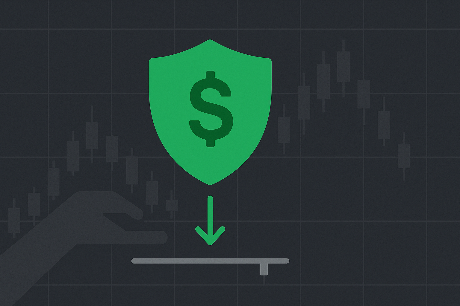Minimalist illustration showing balanced portfolio segments with options overlay in WSY green palette