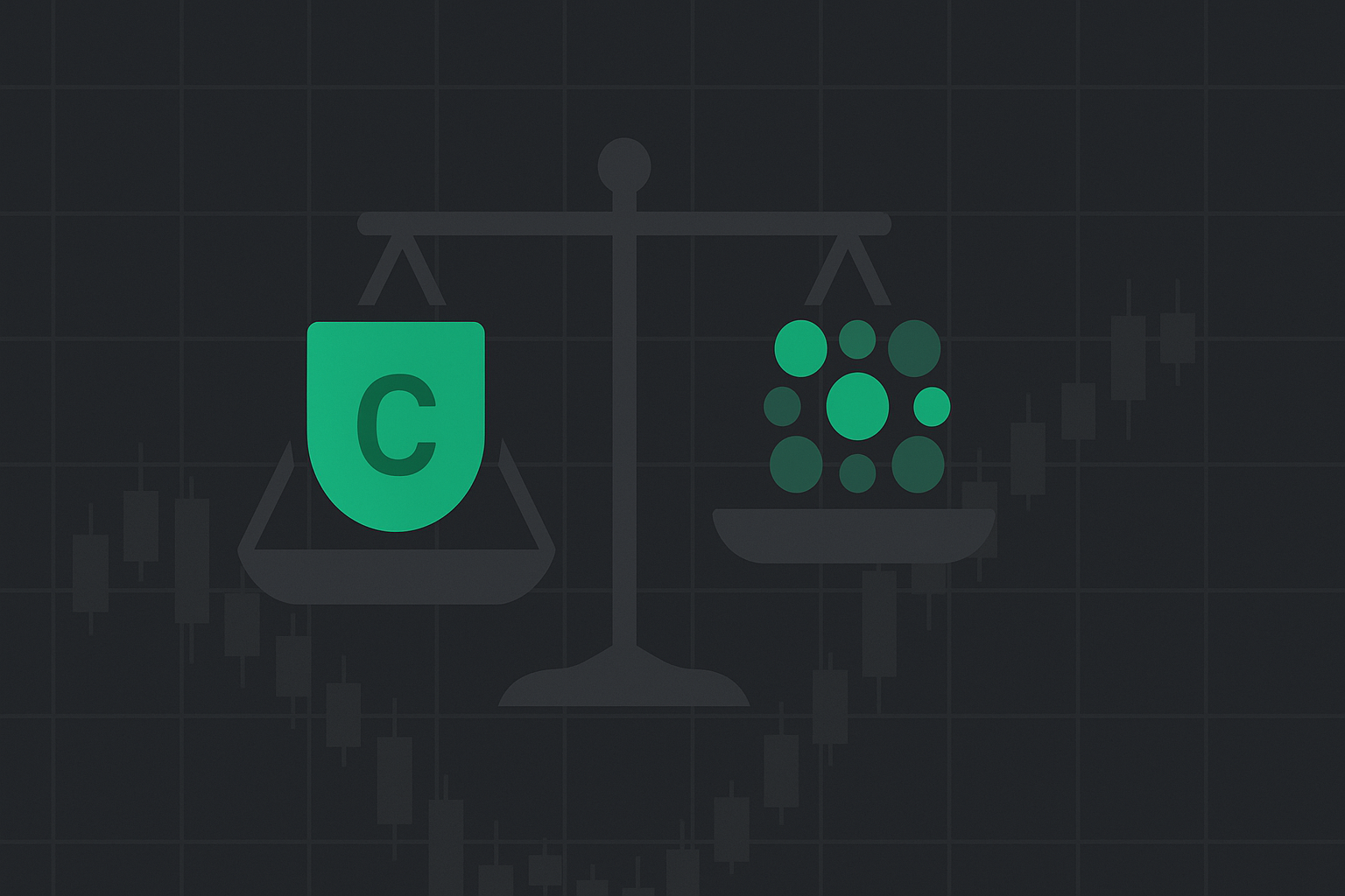 Minimalist illustration showing volatility waves with risk indicators in WSY green palette