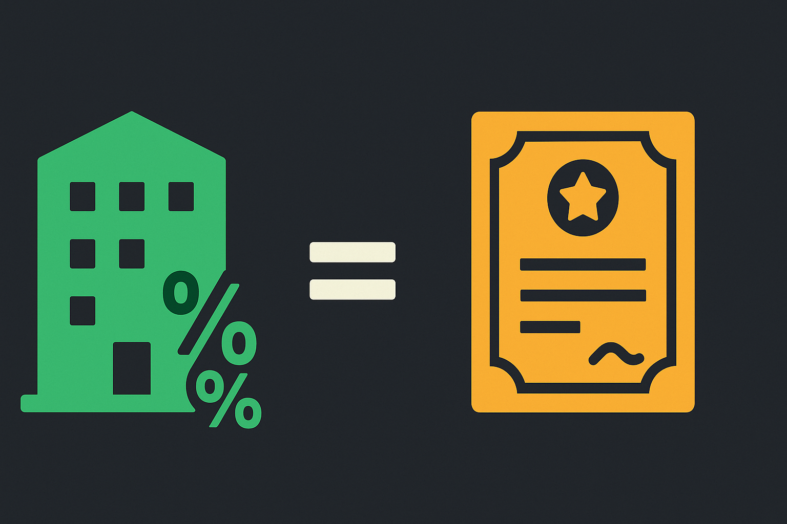 Minimalist illustration showing cap rate calculation with property yield concepts translated to stock and option valuation in WSY palette